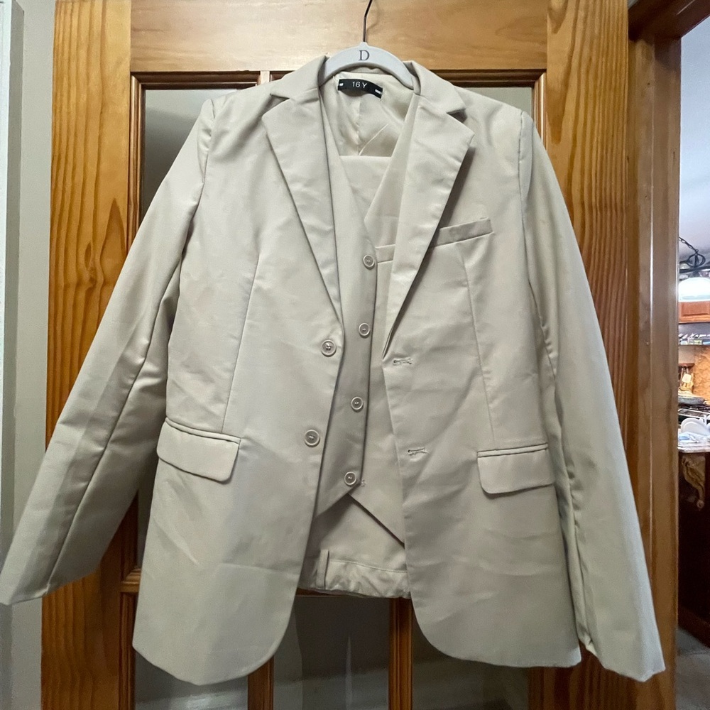 3 Piece Beige Suit (jacket, vest and pants)